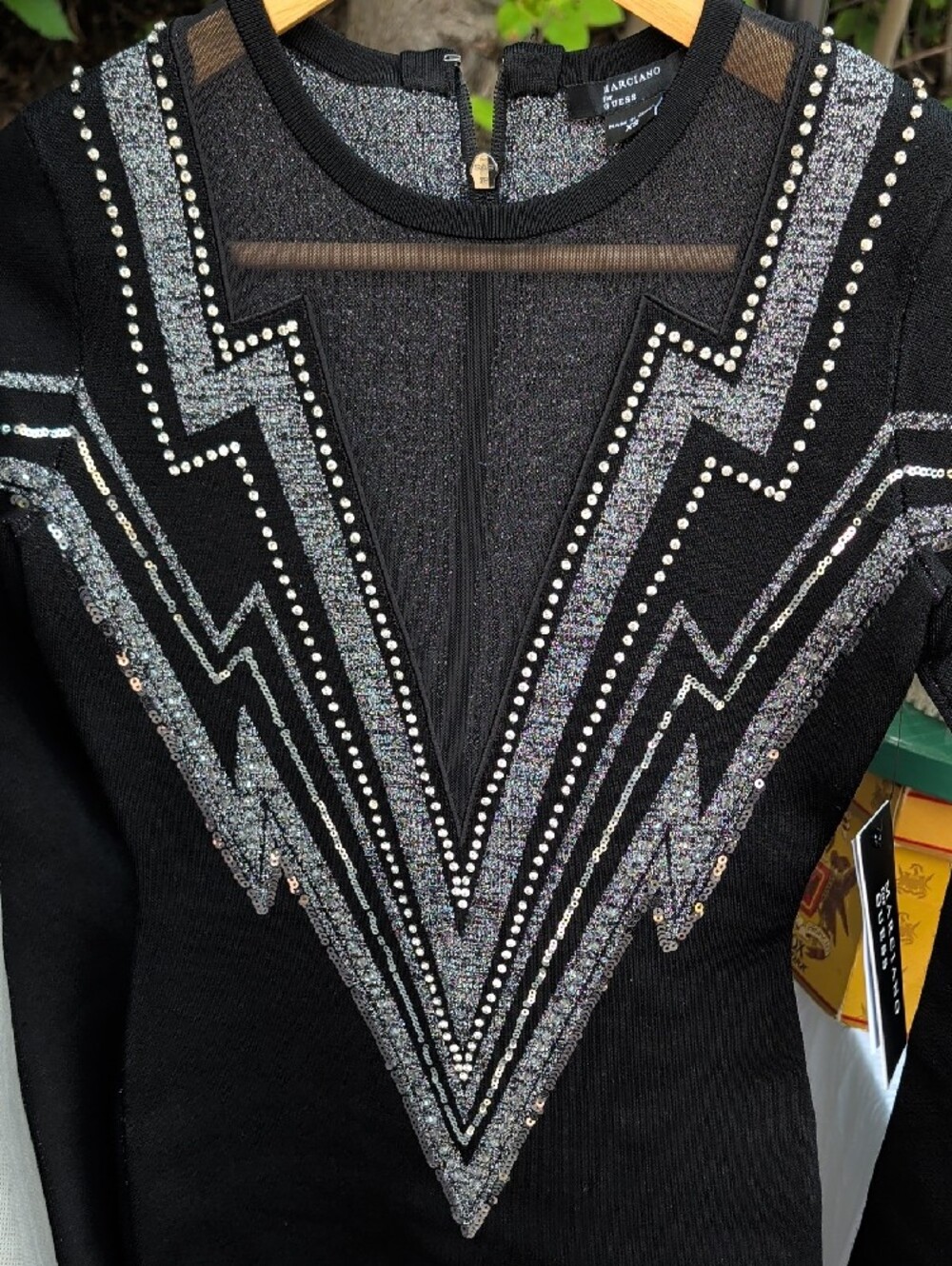 Guess by Marciano Black Long-Sleeve Embellished Mini Dress - Picture 7 of 11